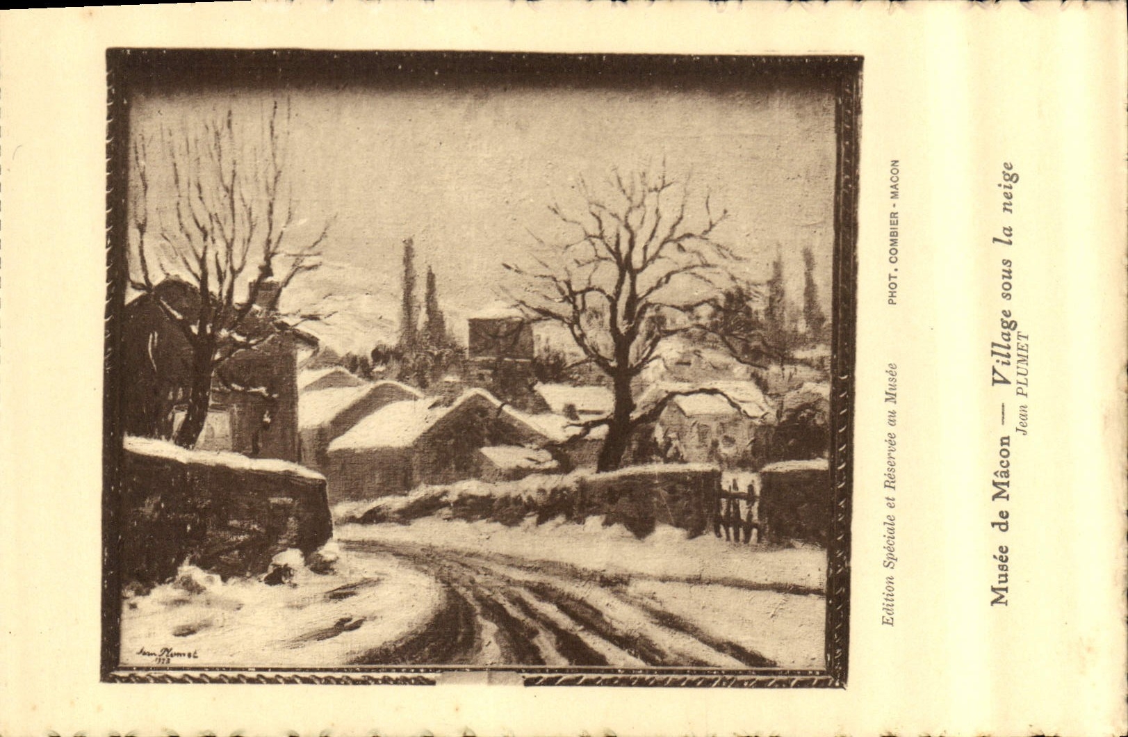 Village sous la neige — Comberier — Édition Spéciale au Musée — Jean Plumet