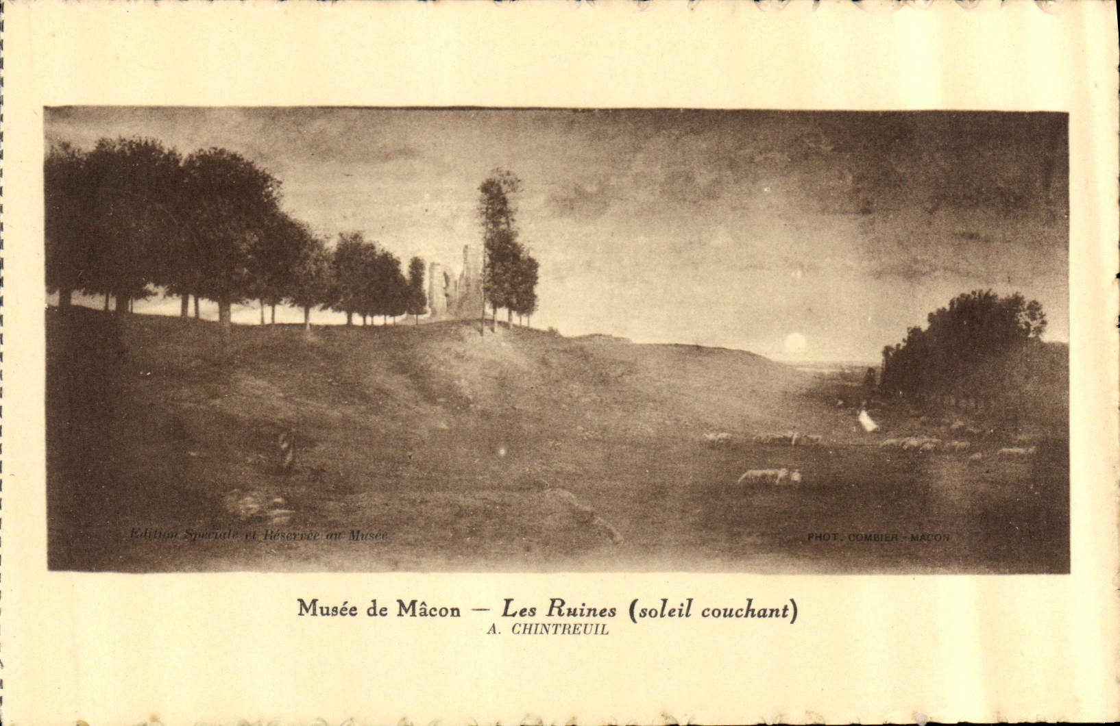 CPA Musee de Macon Les Ruines Soleil couchant A Chintreuil 