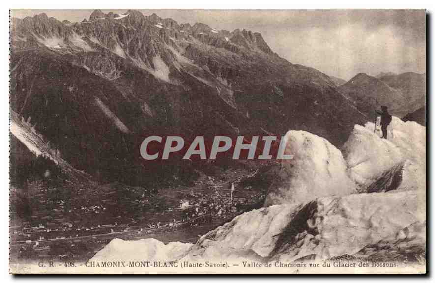 Chamonix-Mont-Blanc — Vallée de Chamonix vue du Glacier des Bossons — G. R. - 498