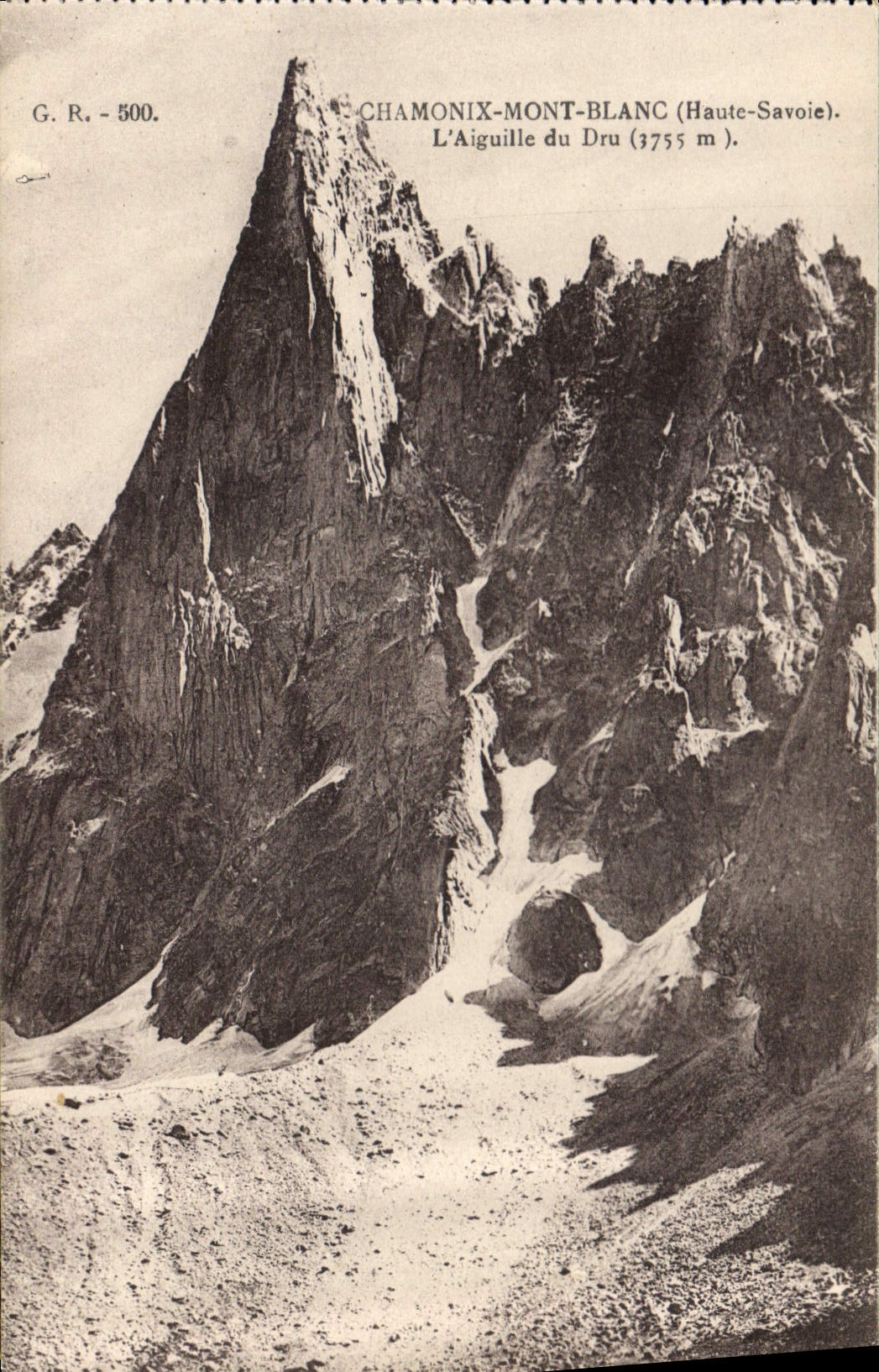 L'Aiguille du Dru (3755 m) — Chamonix-Mont-Blanc (Haute-Savoie) — G. R. - 500