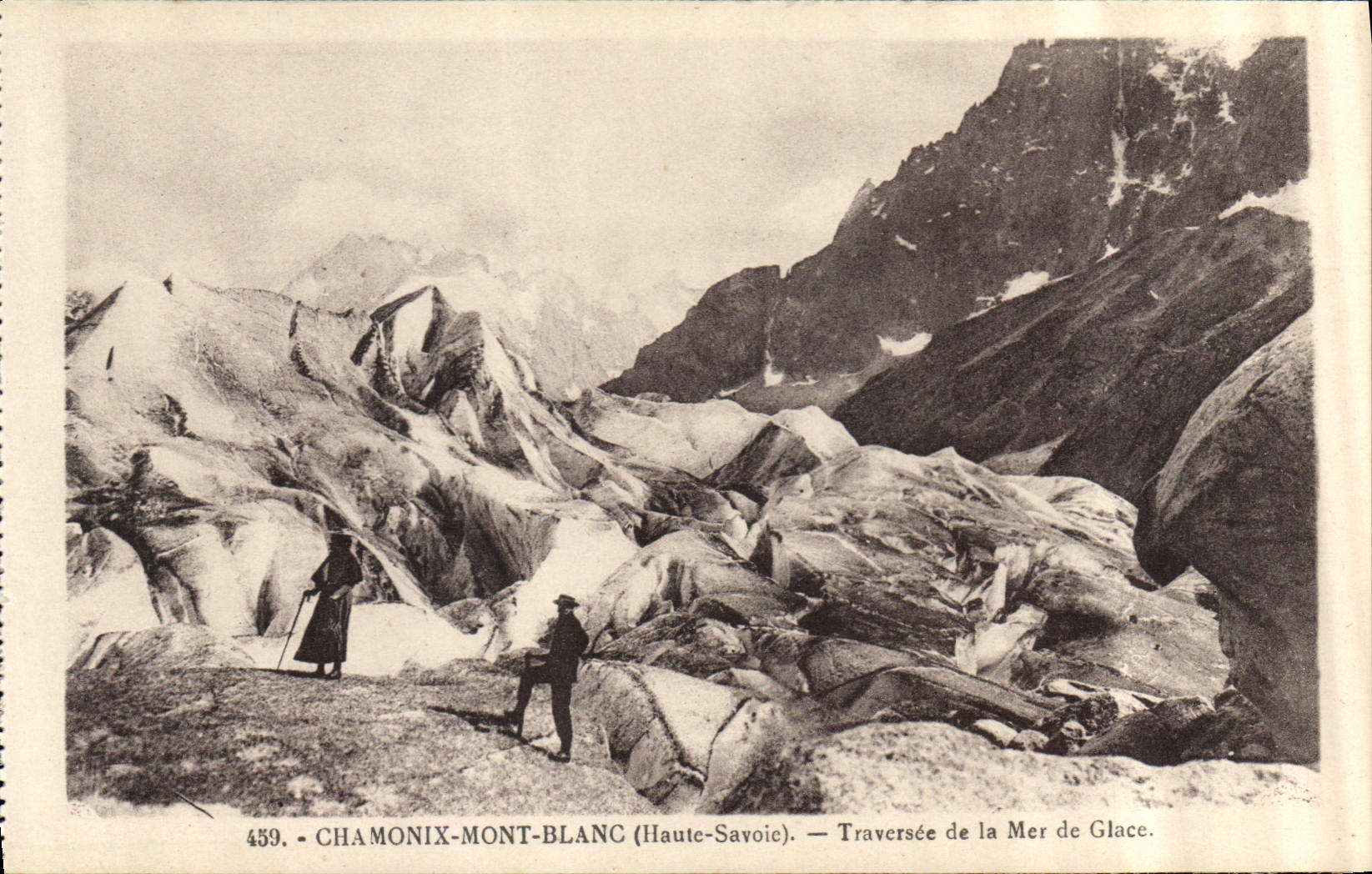 Chamonix-Mont-Blanc (Haute-Savoie) — Traversée de la Mer de Glace — L. Pauras, édit. à Annemasse (Haute-Savoie), n° 459