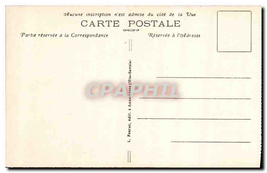 Chamonix-Mont-Blanc (Haute-Savoie) — Traversée de la Mer de Glace — L. Pauras, édit. à Annemasse (Haute-Savoie), n° 459 — Verso