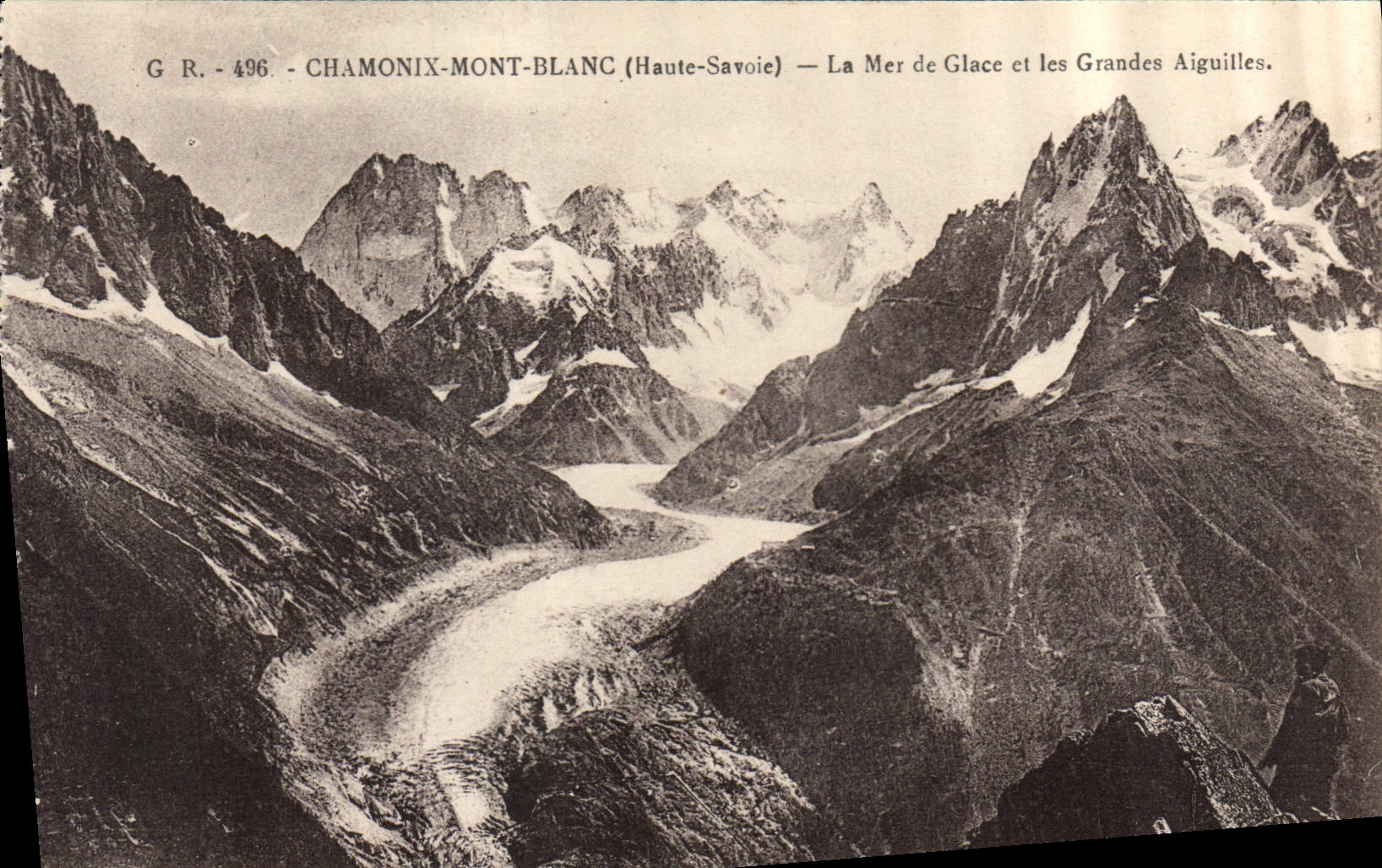 Chamonix-Mont-Blanc (Haute-Savoie) — La Mer de Glace et les Grandes Aiguilles — G R. 496