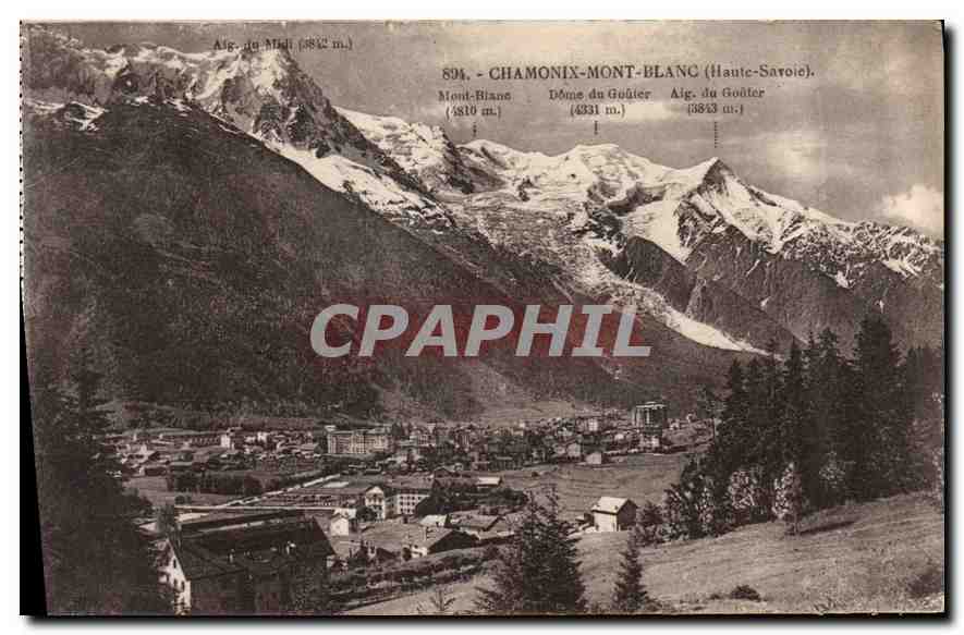 Chamonix-Mont-Blanc — vue panoramique des montagnes — L. Pauzez, édit. (Haute-Savoie)