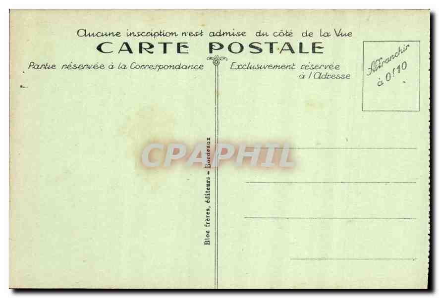 CPA Biarritz Cote Basque Effet de Vagues au Rocher de la Vierge  — Verso