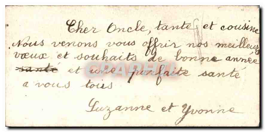 CPA Bonne Annee  — Verso