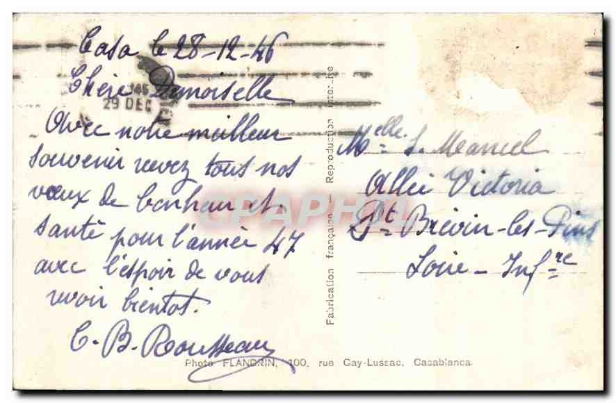 CPA Bonne Annee  — Verso
