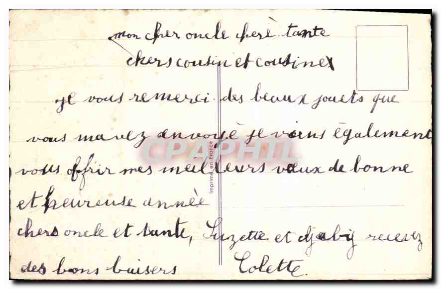 CPA Bonne Annee  — Rückseite