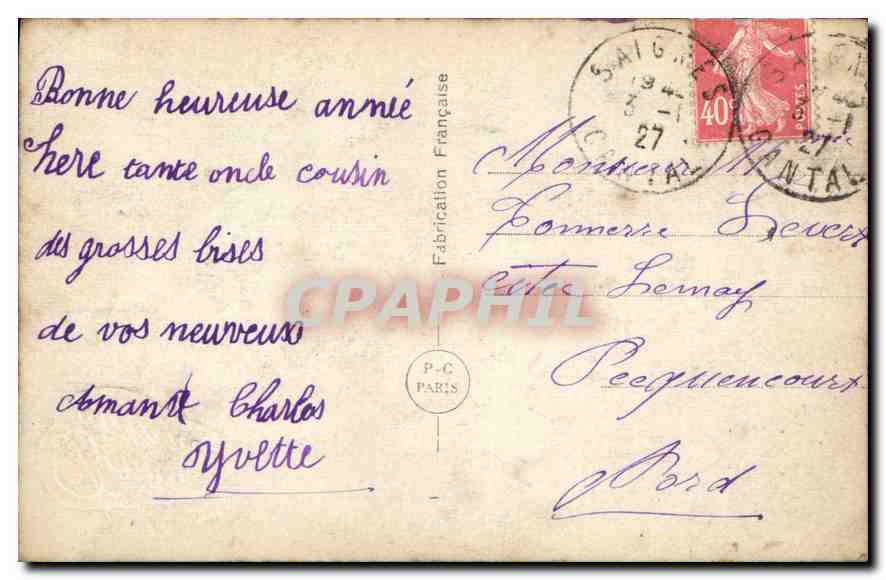 CPA Bonne Annee  — Rückseite
