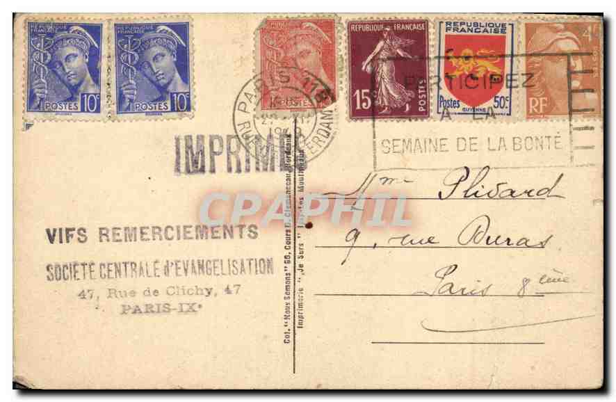 Mont Blanc — vue alpine avec texte biblique — Éditeur E. D. (n° 26) — Back