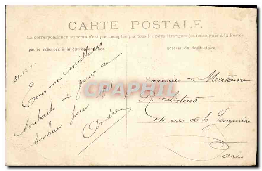 CPA Bonne Annee  — Rückseite