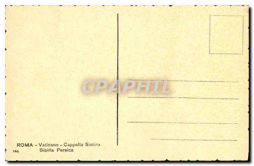 CPA Roma Vaticano Capella Sistina Sibilla Persica  — Verso