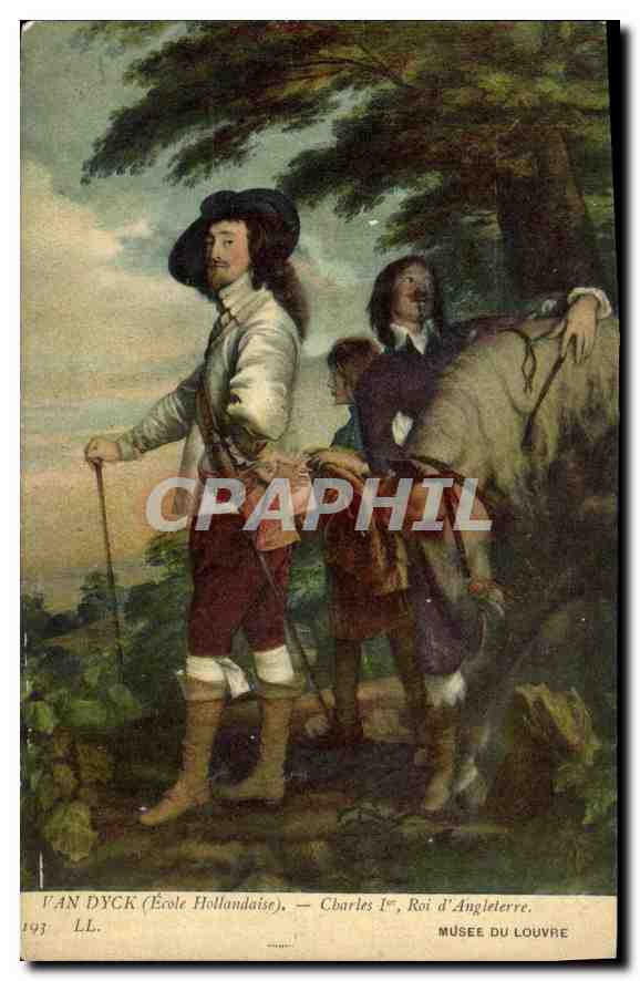 CPA Van Dyck Ecole Hollandaise Charles Ier Roi d'Angleterre Musee du Louvre 