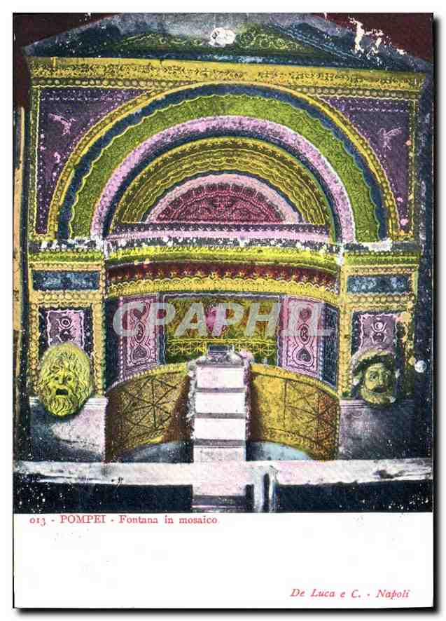 CPA Pompei Fontana in Mosaico 