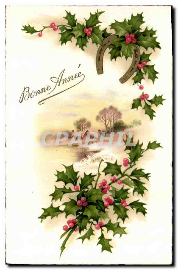 CPA Bonne Annee Fleurs