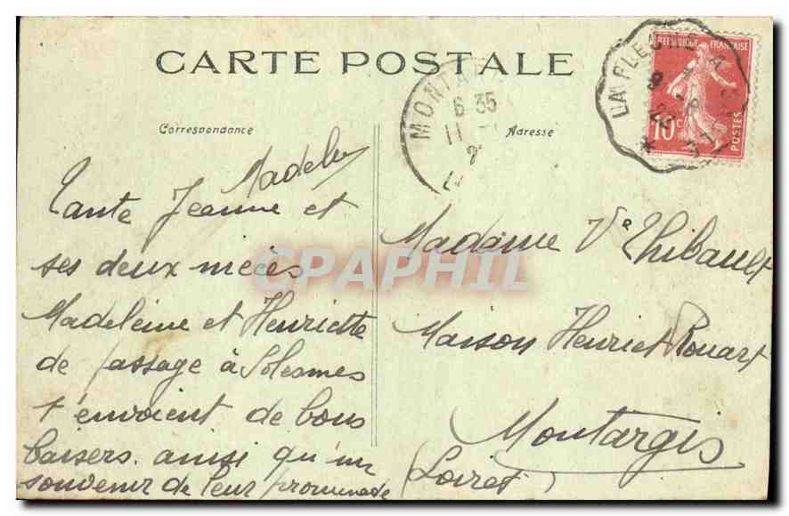 CPA Solesmes Sarthe Abbaye des Benedictins  — Verso