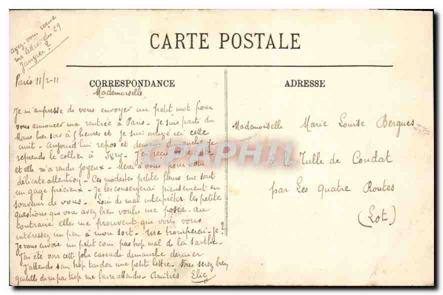 CPA Le Mans Les Bords de l'Huisine  — Rückseite