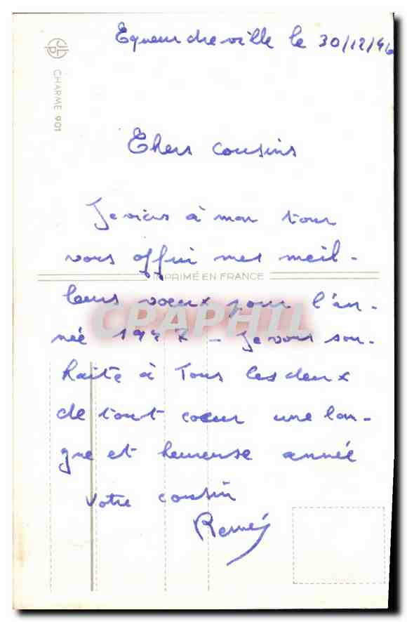 CPA Bonne annee — Verso