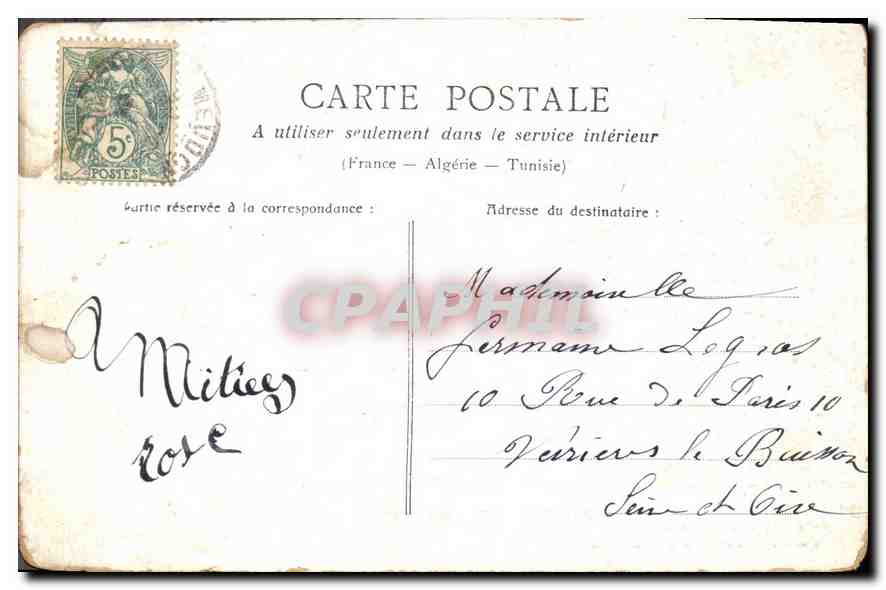 CPA Lili et son Chien Enfant — Back