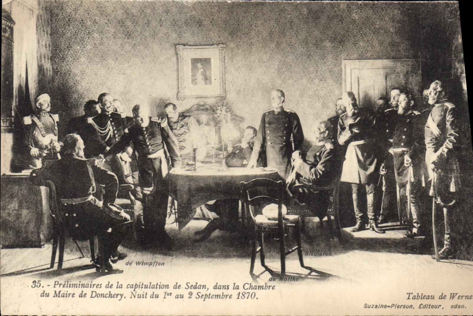 CPA Preliminaires de la capitulation de Sedan dans la Chambre du Maire de Donchery Nuit du Ier au 2 
