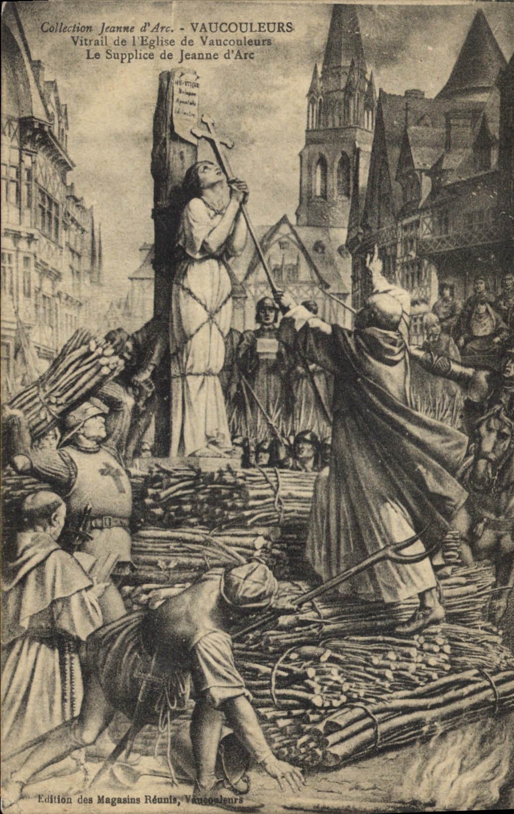 CPA Collection Jeanne d'Arc Vaucouleurs Vitrail de l'Eglise de Vaucouleurs le supplice de Jeanne d'A