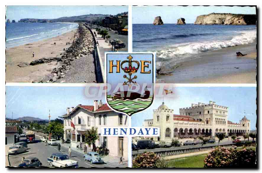 Hendaye — Frontière France-Espagne — éditeur PROCÉDÉ MEXICHRÔME, n°1073