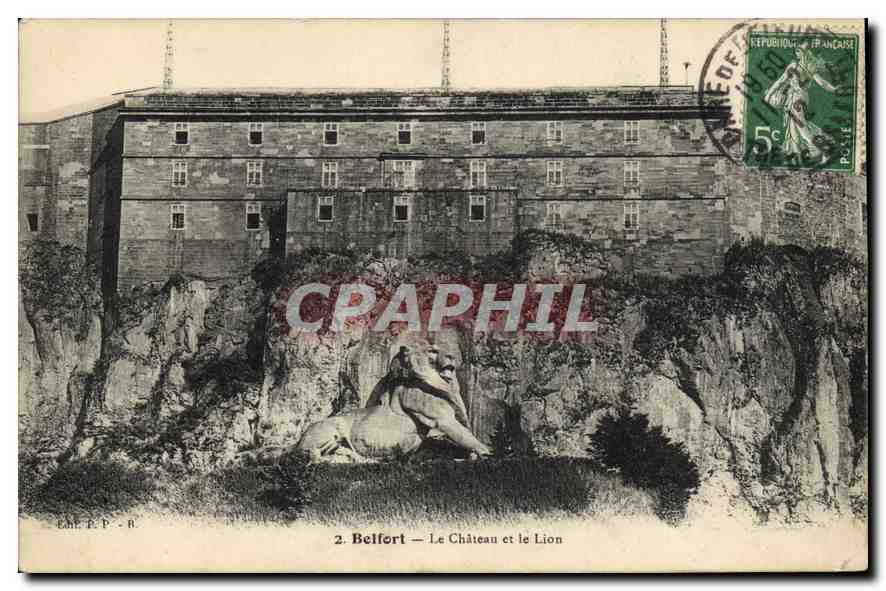 CPA Belfort Le Chateau et le Lion 