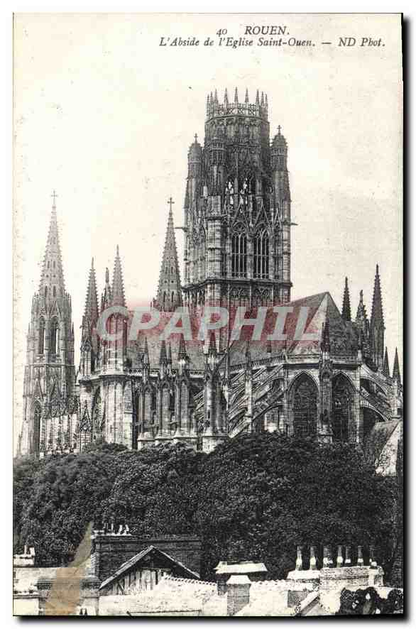 CPA Rouen L'Abside ed l'Eglise Saint Ouen 