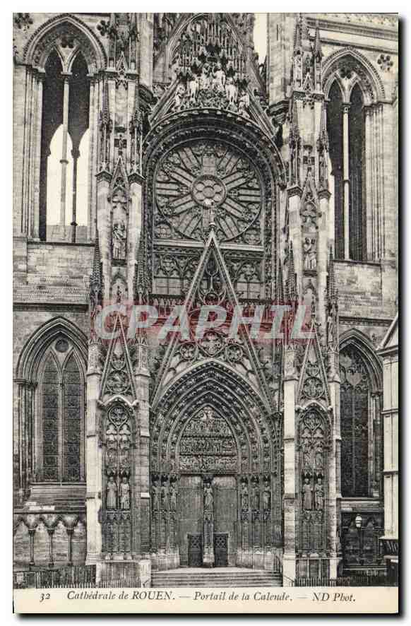 CPA Cathedrale de Rouen Portail de la Calende 