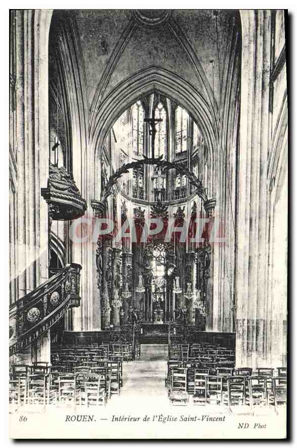 CPA Rouen In terieur de l'Eglise Saint Vincent 