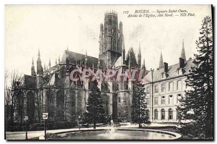 CPA Rouen Square Saint Ouen Abside de l'Eglise cote Nord 