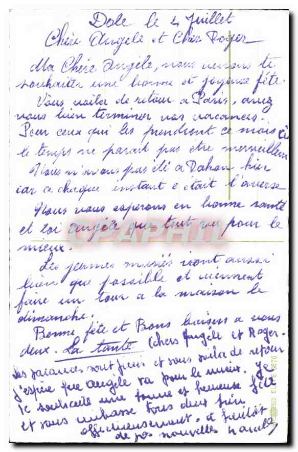 CPA Bonne Fete Fleurs — Rückseite
