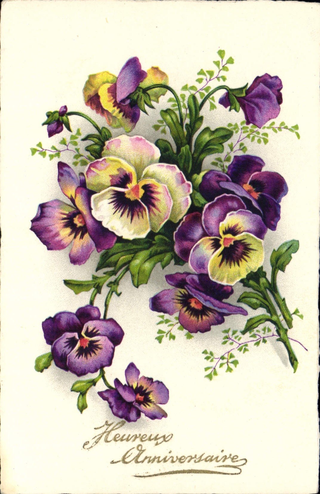 Bouquet de pensées — Anniversaire — Meisgner N° 123