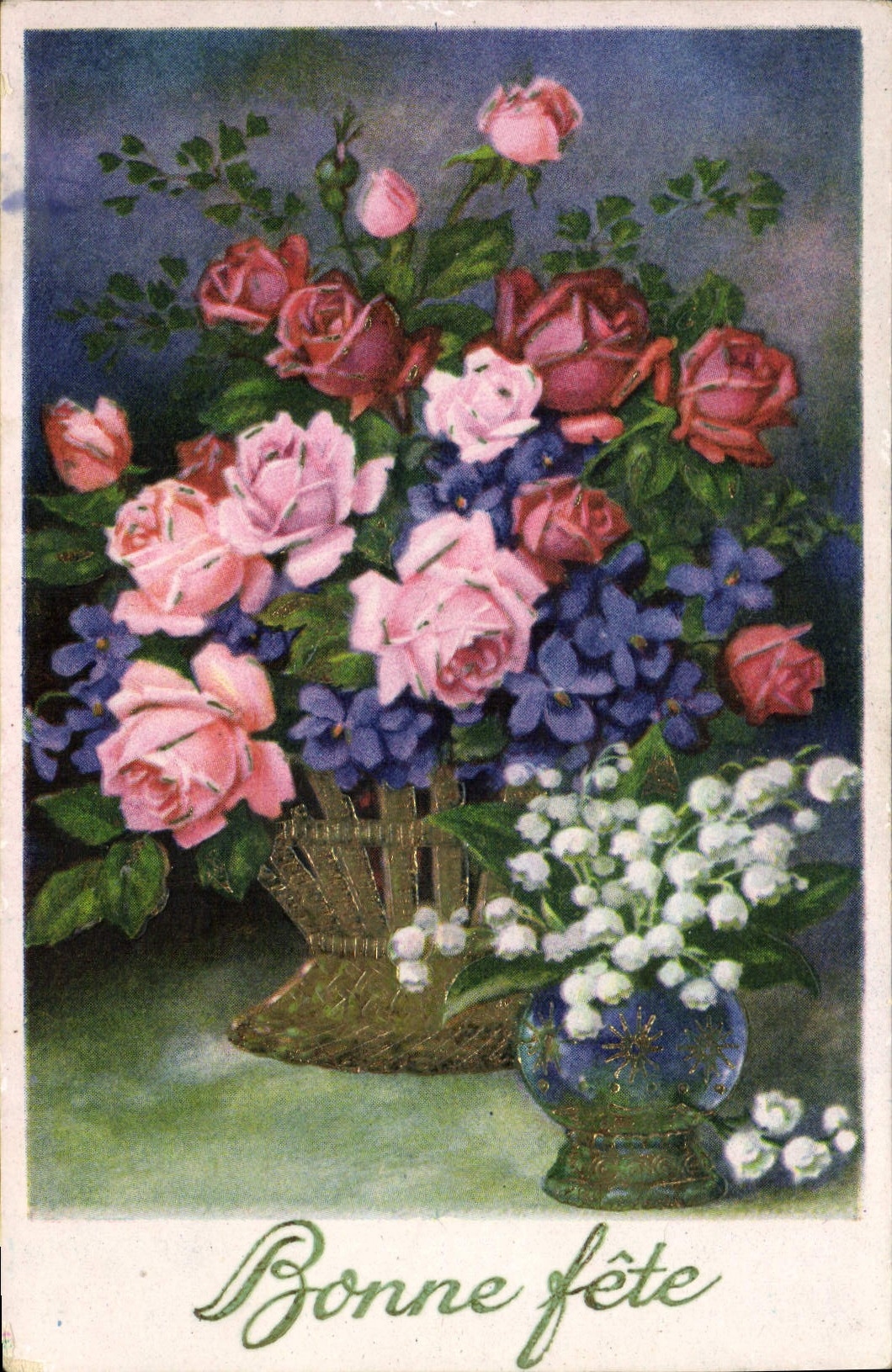 CPA Bonne Fete Fleurs