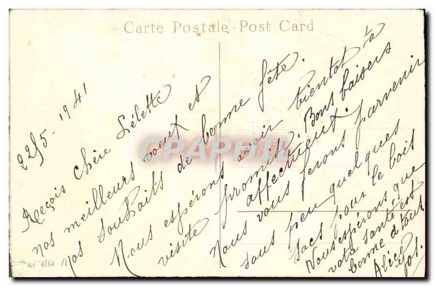 CPA Bonne fete Fleurs — Verso