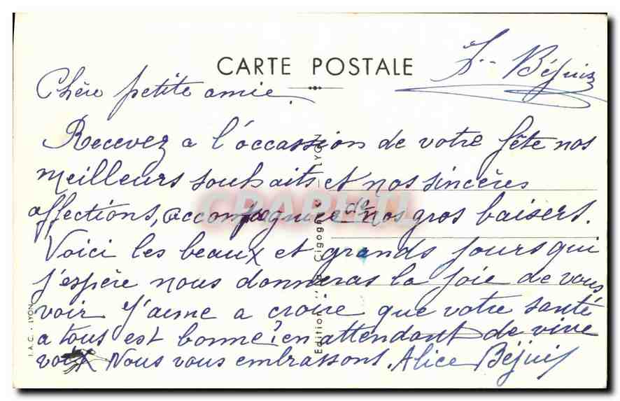 Bouquet de roses — Bonne Fête — Édition C. Béjui — Rückseite
