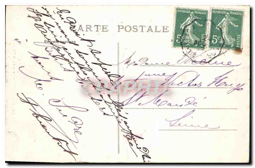 CPA L'Auvergne Cantal Cascade de la Roucole  — Verso