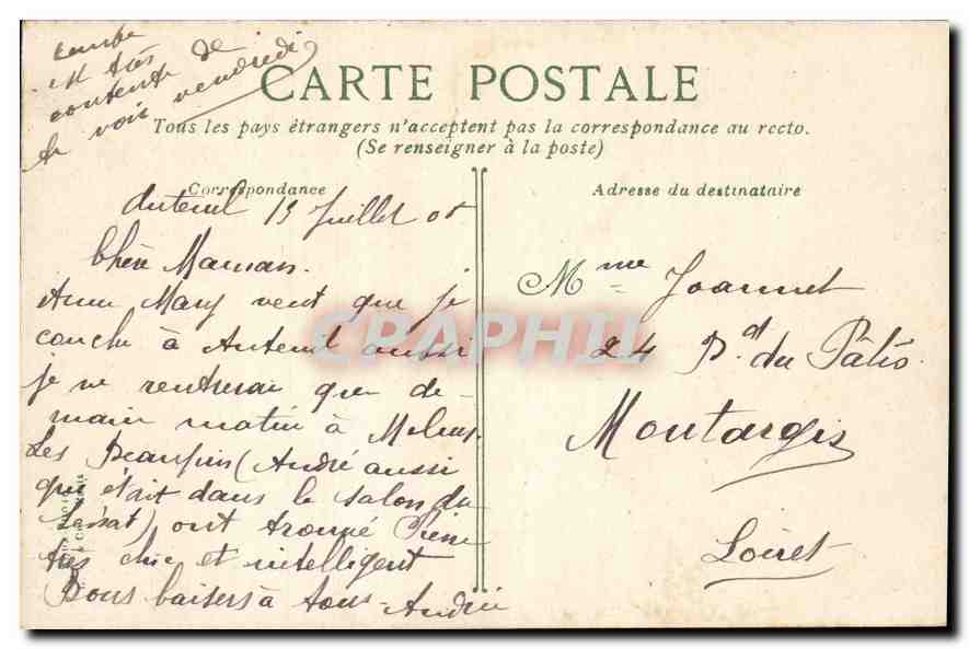 CPA Bois de Boulogne Lac inferieur Le long des iles — Rückseite