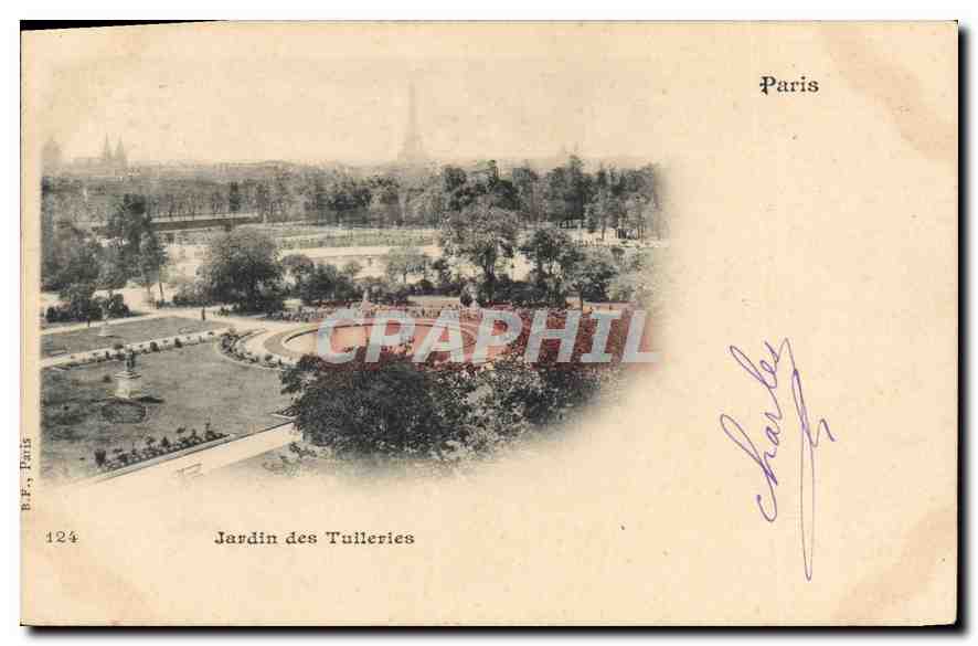 CPA Paris Jardin des Tuileries Tour Eiffel