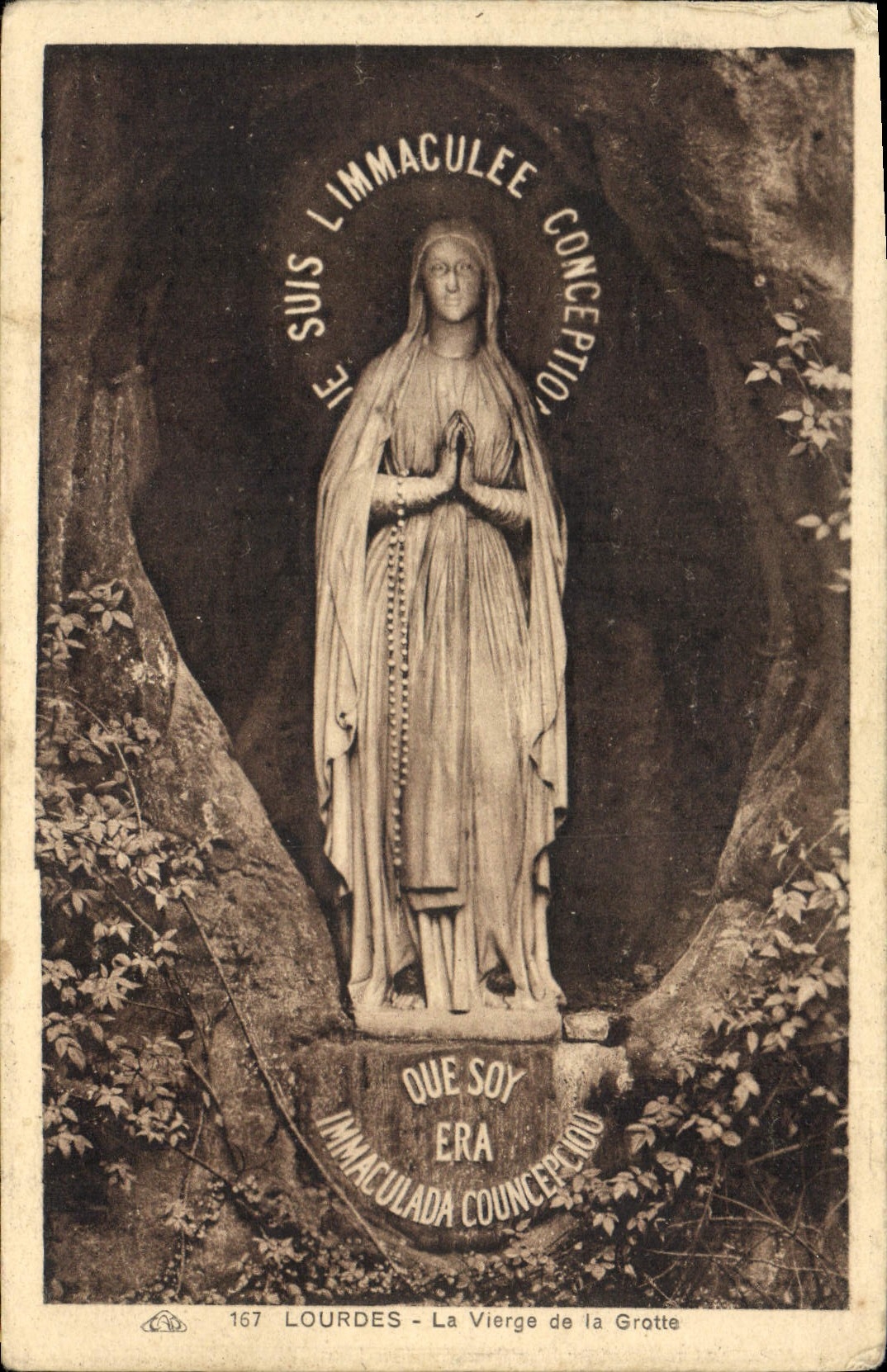 CPA Lourdes La Vierge de la Grotte 