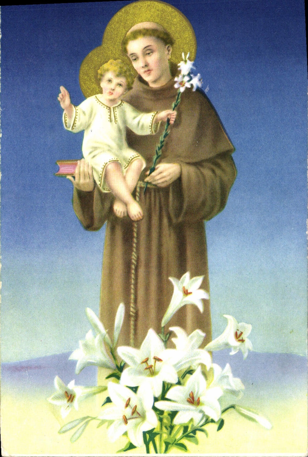 Saint François d'Assise — avec l'Enfant Jésus — éditeur Serie Fiori, n° 63 - Anverso