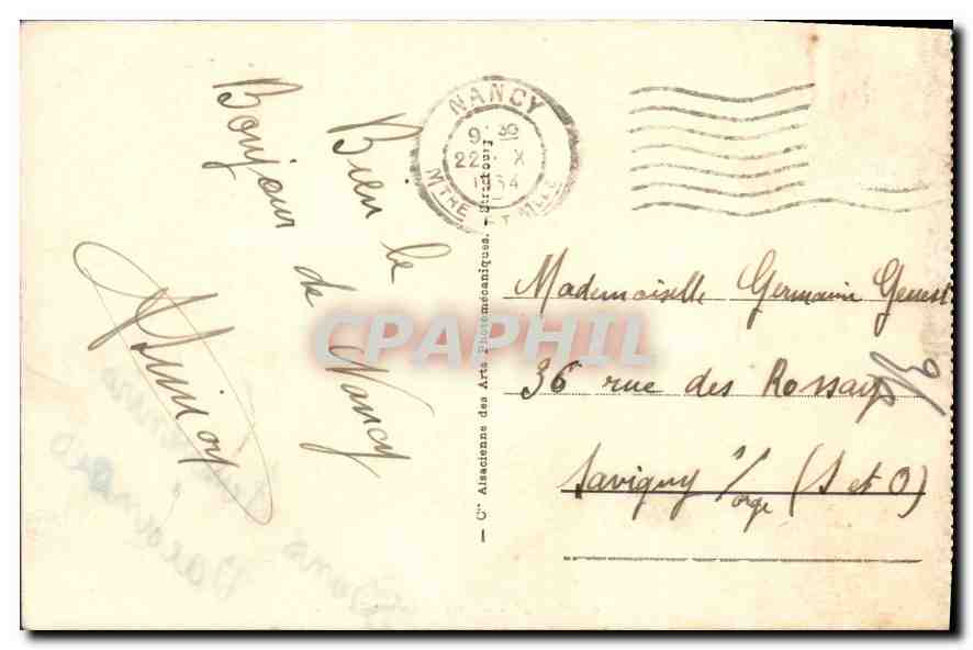 CPA Nancy L'Etablissement Thermal  — Verso