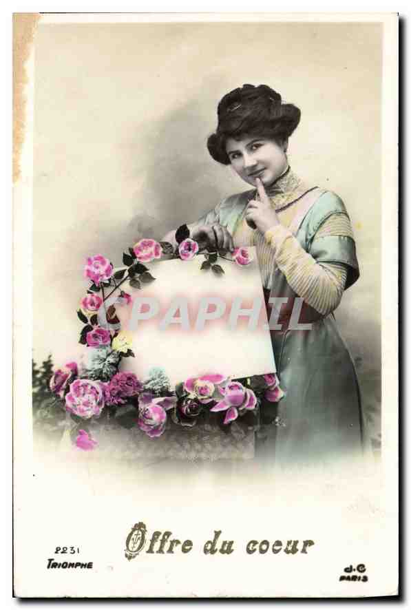 CPA Offre du coeur Femme