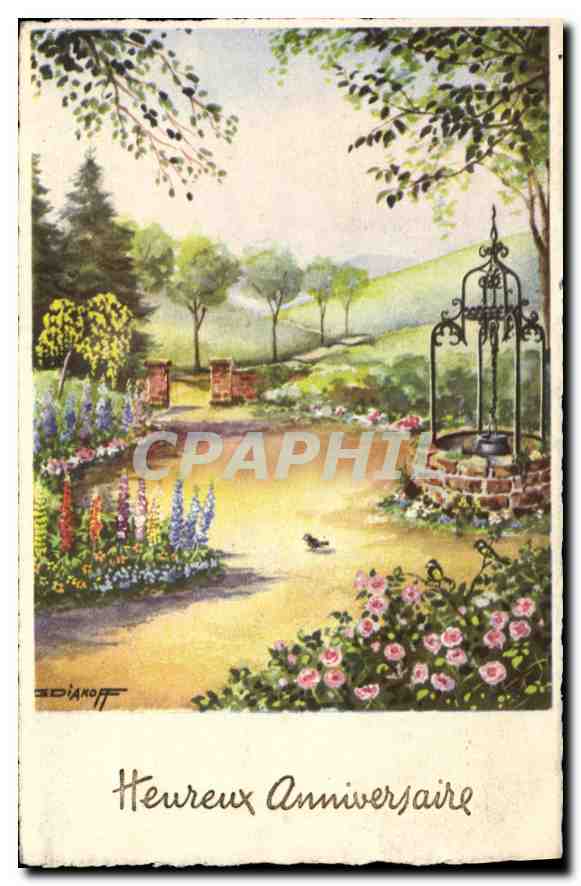 Jardin avec puits — Éd. Dianoff — Série 3575