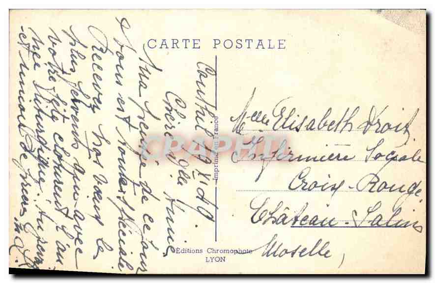 CPA Fantaisie Fleurs Fer a cheval — Verso