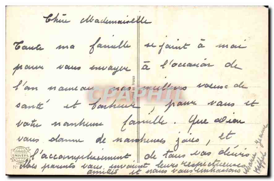 CPA Heureuse Annee  — Rückseite