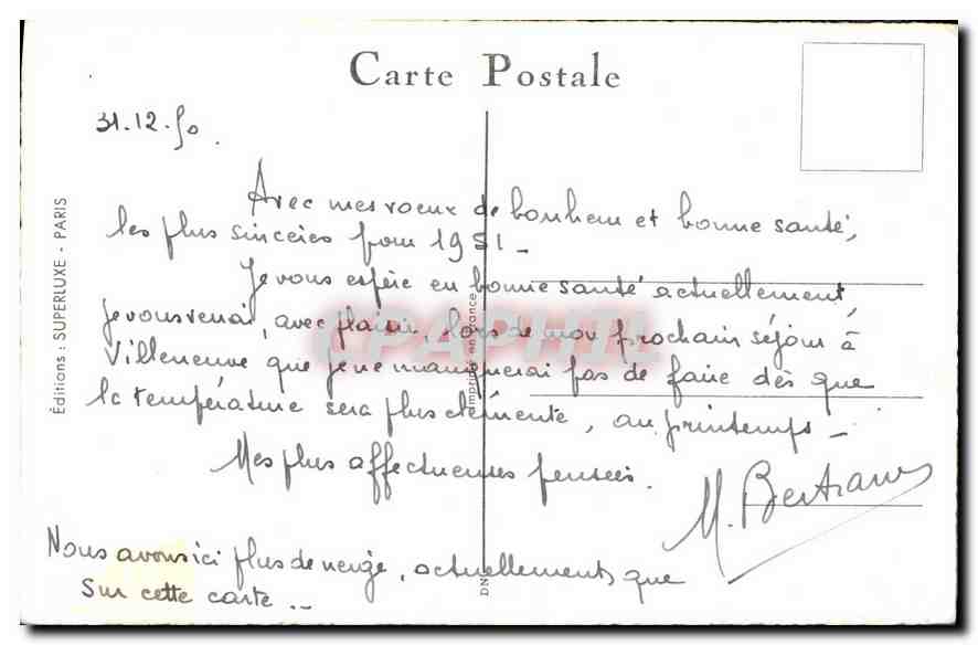 CPA Bonne et Heureuse Annee  — Rückseite