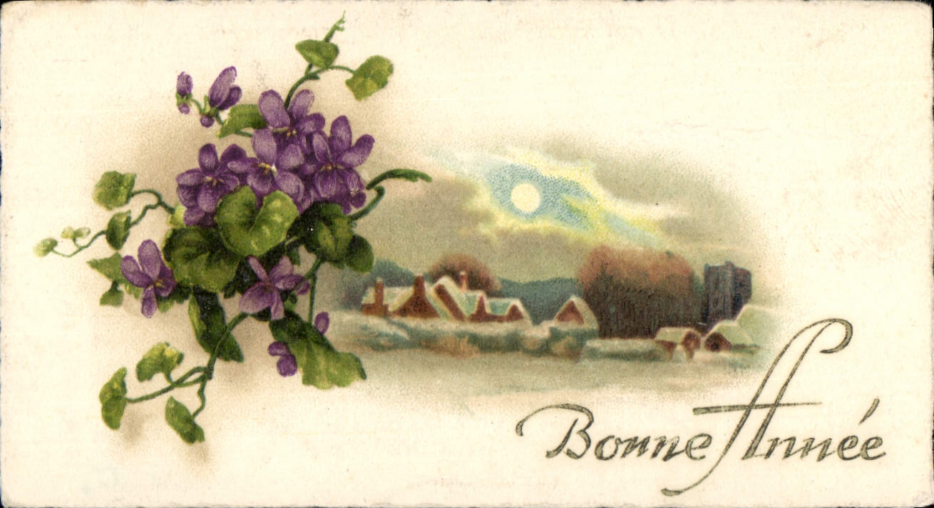 CPA Bonne Annee Fleurs