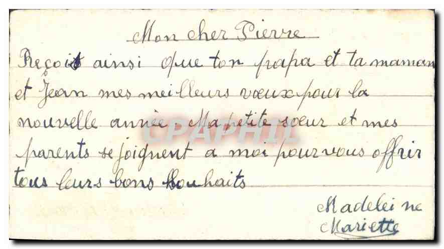 CPA Bonne Annee Fleurs — Rückseite