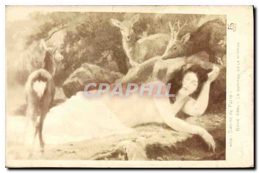 CPA Salons de Paris Boye Abbel Le Sommeil de la Nymphe Biche